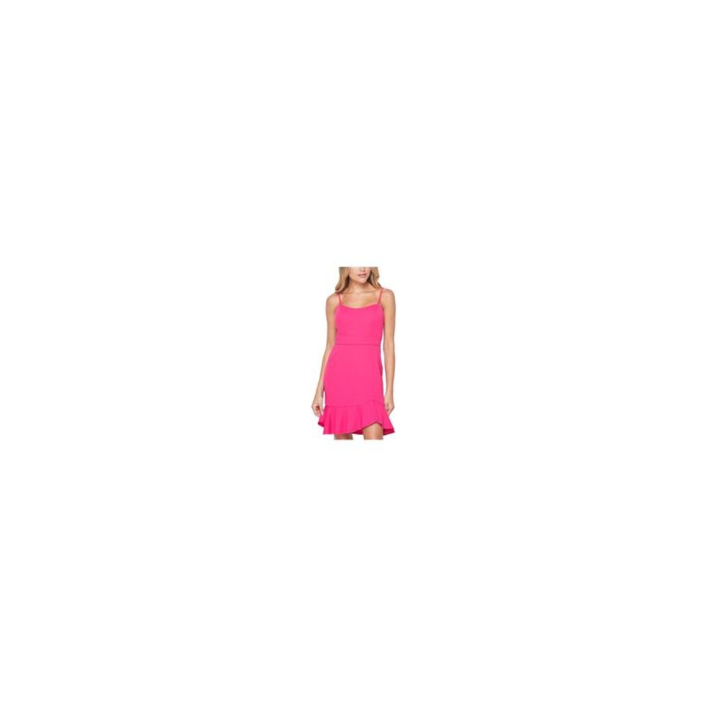 TEEZE ME Womens Pink Spaghetti Strap Short Party Body Con Dress 7\8